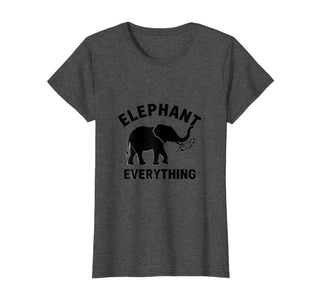 Mademark Elephant Everything Minimalist Animal Lover Design T-Shirt - Women - Dark Heather Grey