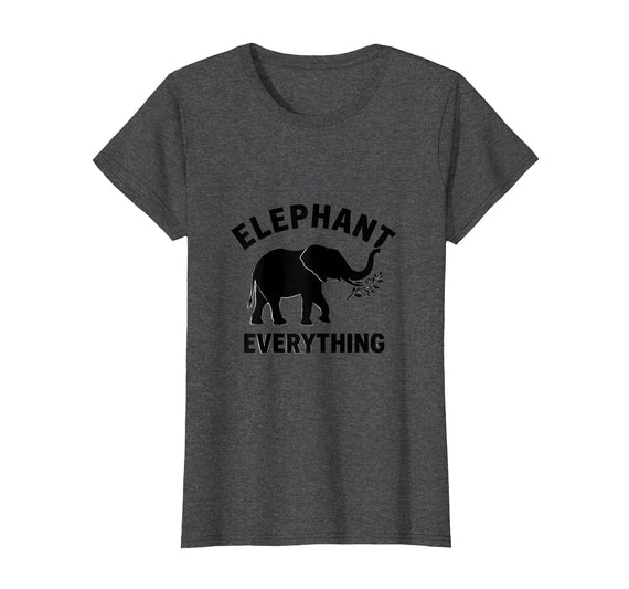 Mademark Elephant Everything Minimalist Animal Lover Design T-Shirt - Women - Dark Heather Grey