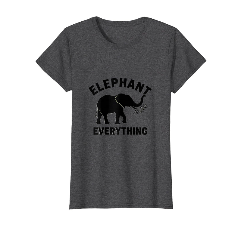 Mademark Elephant Everything Minimalist Animal Lover Design T-Shirt - Women - Dark Heather Grey