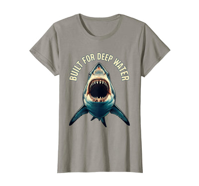Built for Deep Water Shark Graphic Design T-Shirt