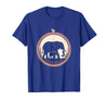Mademark Mama Elephant Silhouette Mother and Baby Design T-Shirt - Men - Royal Blue