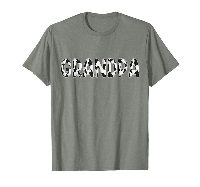 Cow Pattern Print Family Matching Birthday Shirts Cow Grandpa Birthday Family Matching Fathers Day Boy Girl T-Shirt - Olive