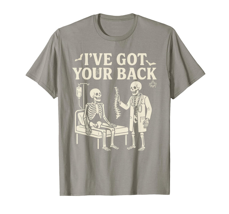 Halloween Costume For Doctor I've Got Your Back I've Got Your Back Halloween Skeleton Doctor Costume T-Shirt - Slate Grey