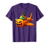 Funny Halloween Airplane Costume for Kid Boy Funny Airplane Pumpkin Pilot Lovers Halloween Mens Boys Kids T-Shirt - Purple