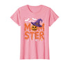 Mom-ster Halloween Funny Witch Hat Pumpkin Mom Momster Mom Mommy Matching Family Halloween Costume Women T-Shirt - Pink