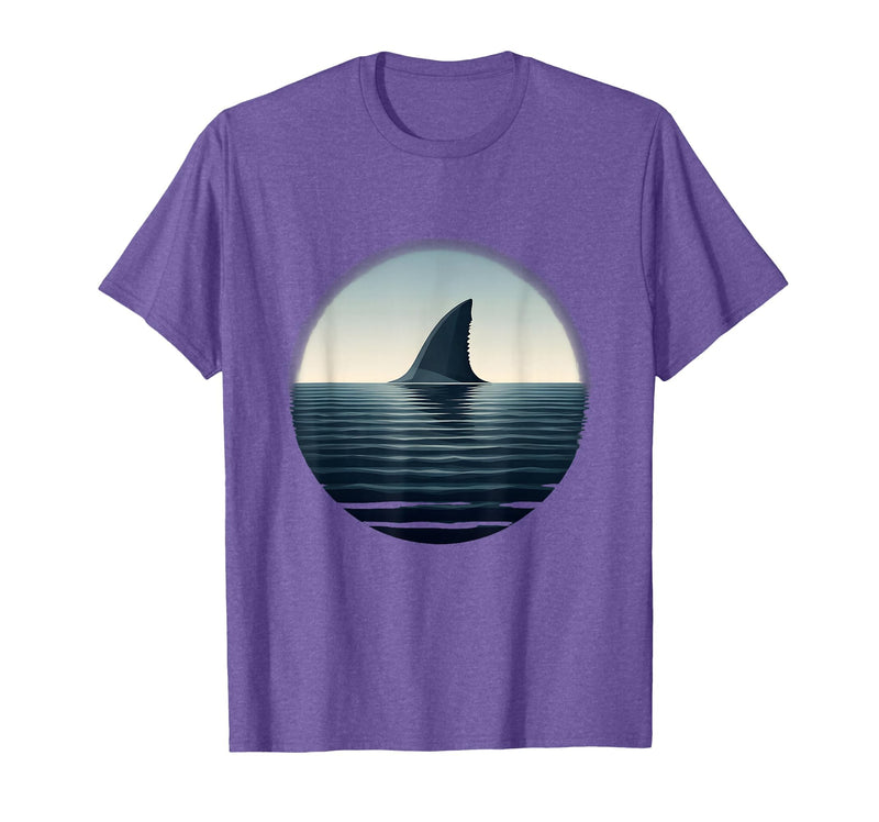Mademark Shark Tail Disappearing Into Dark Water T-Shirt - Purple Heather