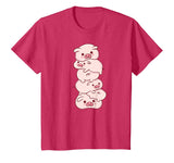 Pink Kawaii & Anime Stuff Pigs On A Pile - Cute Kawaii Anime - Pig Aesthetic Japanese T-Shirt - Red Heather