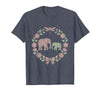 Mademark Elephant Mother and Calf Trunk Touch Mama Gift T-Shirt - Men - Heather Blue