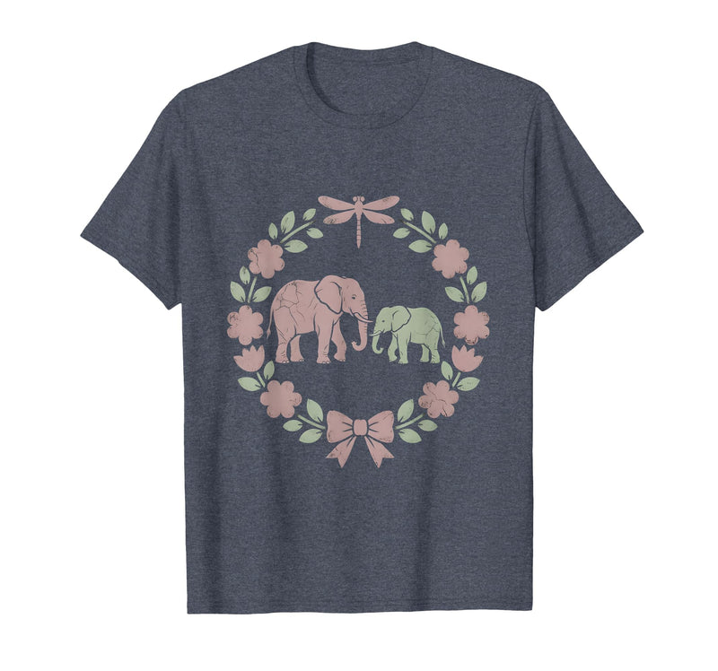 Mademark Elephant Mother and Calf Trunk Touch Mama Gift T-Shirt - Men - Heather Blue