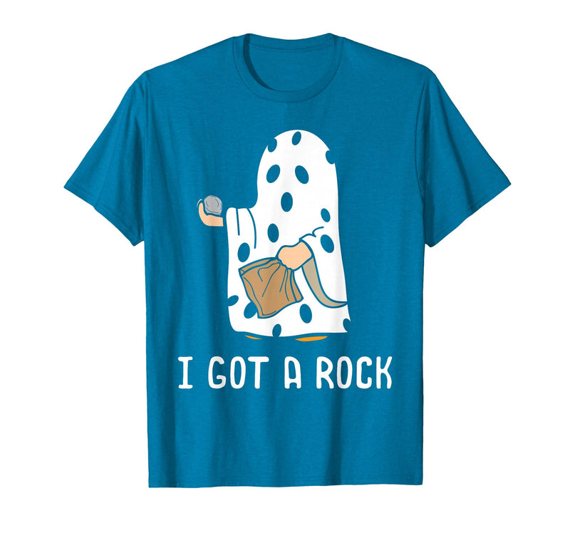Funny Halloween Vibes Trick Or Treating I Got A Rock Funny Halloween Trick Or Treating Ghost T-Shirt - Sapphire Blue