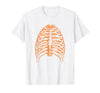 Orange Halloween Rib Cage Ribcage T-Shirt - White