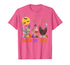 Autumn Pumpkin Chicken Halloween Chicken Farm Fall Halloween Chicken Pumpkin Chick Or Treat Spooky T-Shirt - Pink Heather