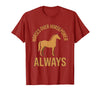 Mademark Horses Over Horsepower Always Equestrian Design T-Shirt - Men - Cranberry Red