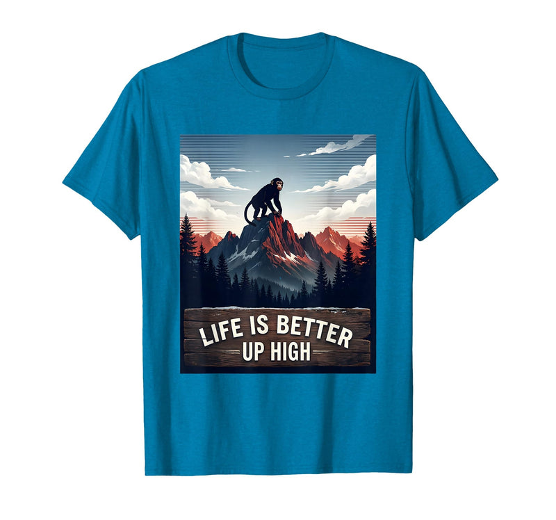 Mademark Life Is Better Up High Monkey Design T-Shirt - Men - Sapphire Blue