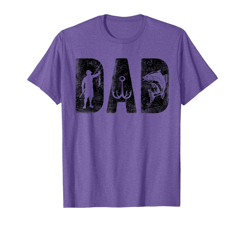 Fishing Gifts for Dad Father's Day Fisherman Fishing Dad Birthday Classic Bold Font Fish Daddy T-Shirt - Purple Heather