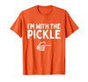 Funny Halloween Costume Holiday Party Gift I'm with The Pickle Funny Halloween Costume Matching Couples T-Shirt - Orange