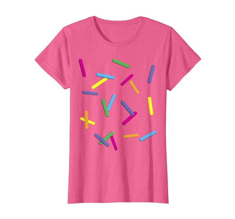 SKM Designs - Easy Halloween Rainbow Sprinkles Ice Cream Simple T-Shirt Costume T-Shirt - Pink Heather