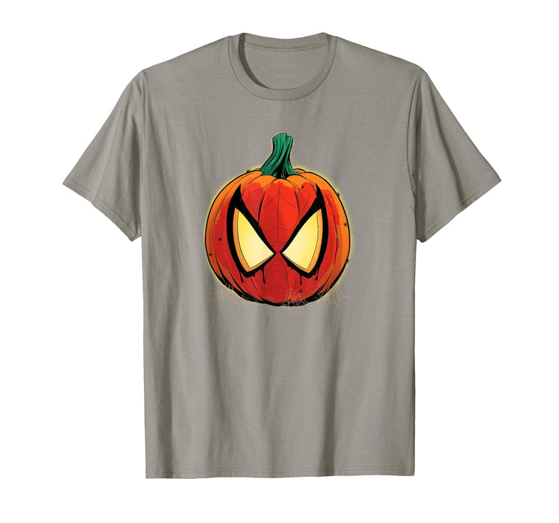 Marvel Spider-Man Halloween Spooky Pumpkin Jack-o'-Lantern T-Shirt - Slate Grey