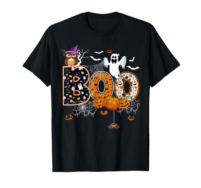 Boo Creepy Owl Pumpkin Ghost Funny Halloween Boo Creepy Owl Pumpkin Ghost Halloween Men Women Kids T-Shirt