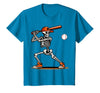 Funny Halloween Skeleton Sports Boys Costume Baseball Skeleton Spooky Boys Halloween Baseball Player T-Shirt - Sapphire Blue