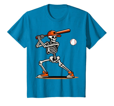Funny Halloween Skeleton Sports Boys Costume Baseball Skeleton Spooky Boys Halloween Baseball Player T-Shirt