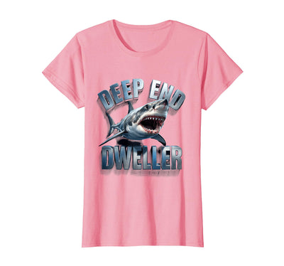 Deep End Dweller Shark Graphic Design T-Shirt