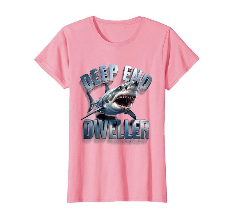 Mademark Deep End Dweller Shark Graphic Design T-Shirt - Pink