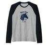 Mademark Horse Girl For Life Equestrian Passion Horseshoe Luck Raglan Baseball Tee - Black/Athletic Heather
