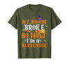 My Broom Broke So I Became A Bartender Halloween Costume T-Shirt - Olive Green