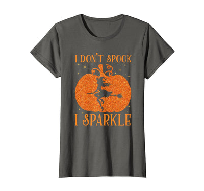 PDUS32 I Don't Spook I Sparkle Funny Halloween I Don't Spook I Sparkle Funny Halloween Girl Witch Pumpkin T-Shirt