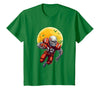American Football Skeleton Halloween Shirt Football Fan T-Shirt - Kelly Green