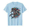 Mystical Native American Horse Farm Heritage Spirituality T-Shirt - Baby Blue
