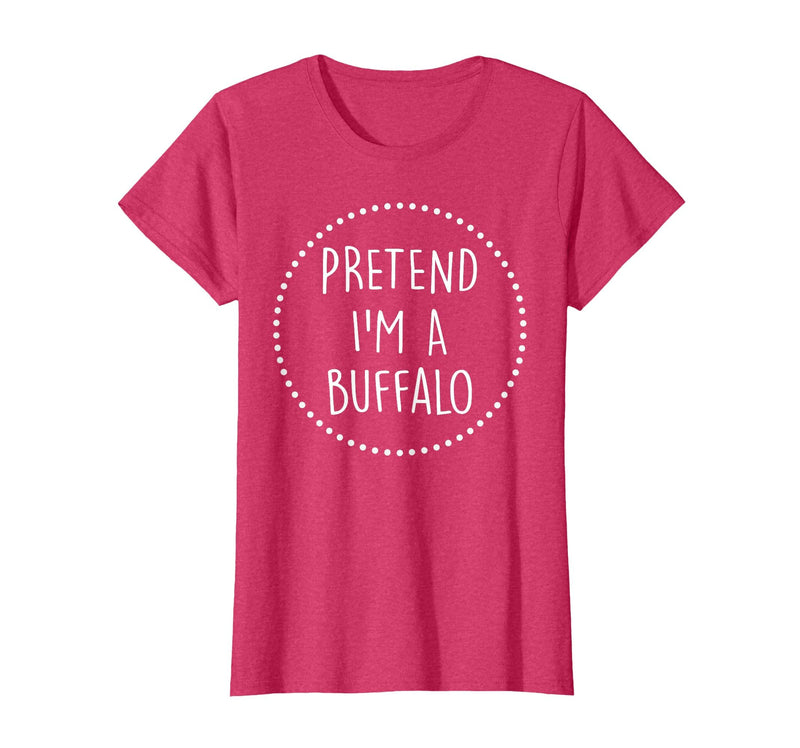 Lazy Funny Halloween Costume Co. Pretend Im a Buffalo Halloween Costume T-Shirt - Red Heather