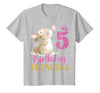 Kids 5th Birthday Rabbit Princess Girl Bunny 5 Years Old T-Shirt in Silver Grey
