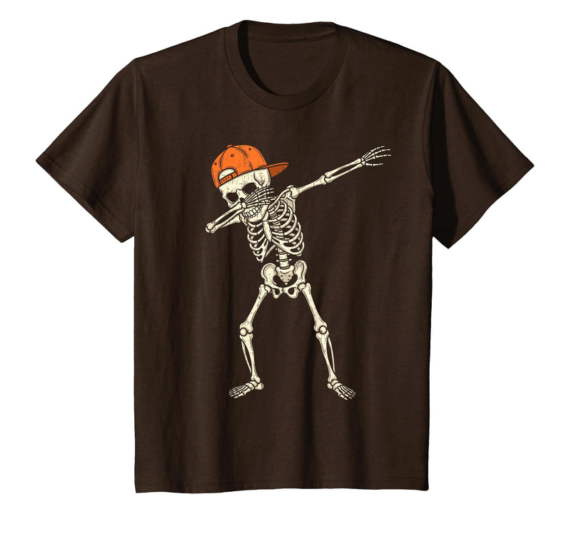 Funny Halloween Tees for Men Women Kids. Halloween Shirts Cool Teen Boys Skeleton Dab Mens Halloween T-Shirt - Brown