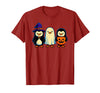 Nerrrdy Penguin Witch Ghost Pumpkin Men Women Kids Funny Halloween T-Shirt - Cranberry Red