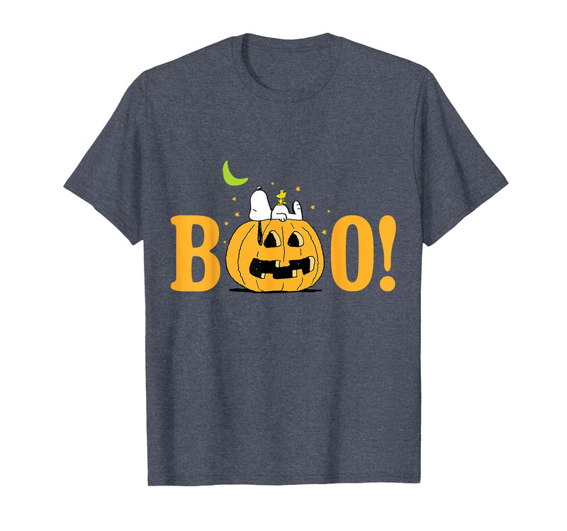Peanuts Halloween Boo Pumpkin T-Shirt - Heather Blue