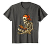 VibeKilla Video Game Halloween Skeleton Gamer Costume T-Shirt - Asphalt Grey
