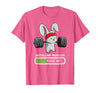 Bunny Gym Rabbit Weights Installing Muscles T-Shirt in Pink Heather
