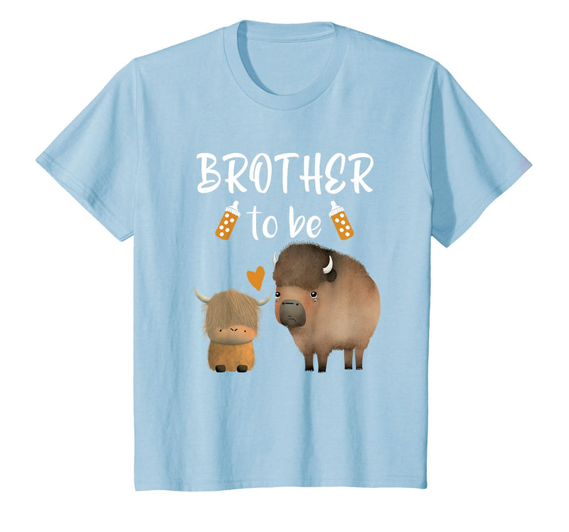 Cute Animal Buffalo Baby Shower For Brother To Be Brother to Be Buffalo Baby Shower Bison for Boy Or Girl T-Shirt - Baby Blue
