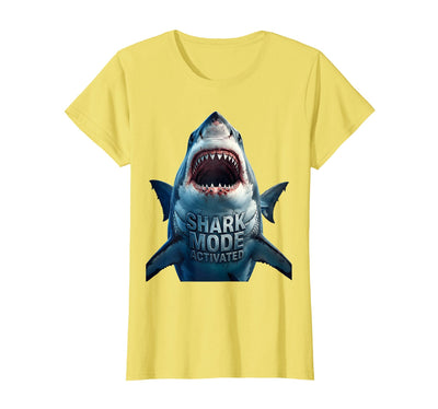 Shark Mode Activated Mens Shark Graphic Design T-Shirt