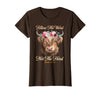 Christian Western Highland Cow Lovers Tees Follow The Word Not The Herd Christian Western Highland Cow T-Shirt - Brown