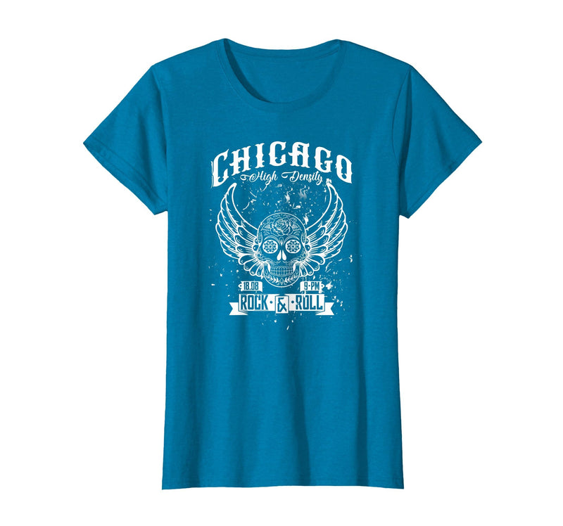 Camelot71 Chicago Classic Retro Vintage Illinois Windy Rock'n'Roll T-Shirt - Sapphire Blue