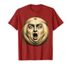 Mademark Belly Button Surprised Cartoon Face Funny Graphic T-Shirt - Men - Cranberry Red