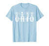 Funny O-H-I-O State Skeleton Halloween Funny O-H-I-O State Skeleton Ohio Halloween Vintage Vibe Fun T-Shirt - Baby Blue