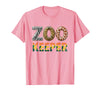 Zoo Keeper Costume Adult Party Safari Zookeeper Zoo Keeper Costume Adult Halloween Party Safari Zookeeper T-Shirt - Pink