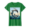 Mademark Woman Into Shark Mid-Dive Graphic Tee T-Shirt - Kelly Green