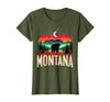 Grizzly Bear Mountain Forrest Nature Montana Grizzly Bear Mountain T-Shirt - Olive Green