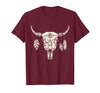 Buffalo Animals Gift Idea Bison Buffalo Skull Animal Design T-Shirt - Burgundy