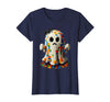 Block Building Halloween Ghost Brick or Treat Boys Halloween Master Builder Ghost Kids Building Blocks Bricks T-Shirt - Navy